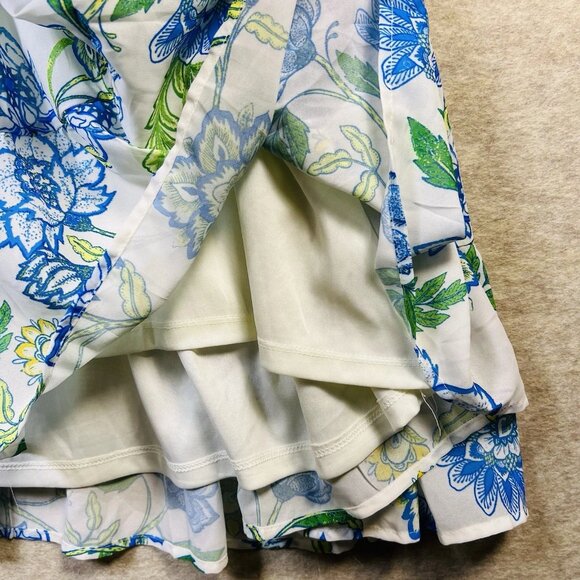 ARULA by Alter State Women's Blue Floral Tiered Midi Dress Size C Plus Size 3X - Picture 8 of 16